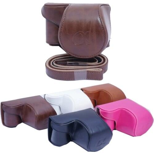 High Quality Camera Case For Sony A5000 A5100 Retro Vintage Leather Bag Cover With Shoulder Strap 5 colors