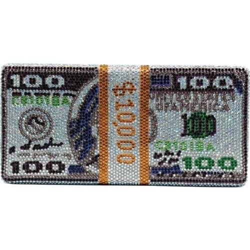 XIYUAN dollar Diamond Clutch Bag For Women Luxury Handbag Banquet Party Wedding Bridal clutch Purse New Elegant Shoulder Bag