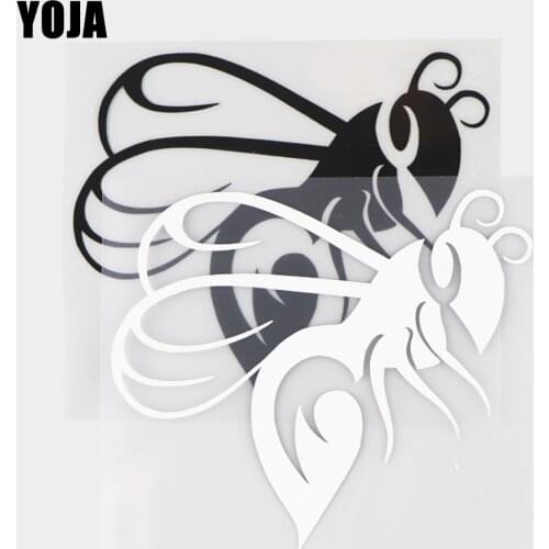 YOJA 11.9×10.2CM Beautiful Bee Vinyl Decal Cartoon Animals Car Stickers Black/Silver 19C-0285