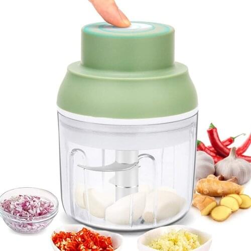 Green/White Mini Food Processor USB Charging Powerful Motor Ginger Masher Chili Meat Mincer Kitchen Food Mixer Tools 100/250ml
