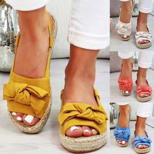 Womens Sandals Fashion Casual Thick Bottom Peep Toe Butterfly Knot Buckle Strap Sandals Female Comfort Summer Beach Shoes