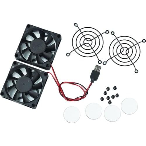1Set Cooling Fan USB Power Supply Fan Cooler for ASUS RT-AC68U/AC86U/AC87U/R8000/AC5300 Router Radiator