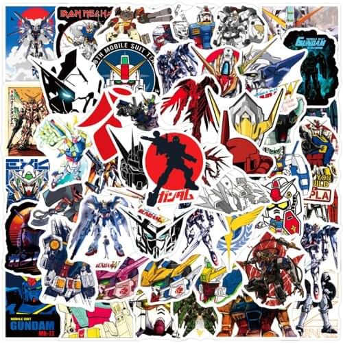 10/30/50pcs/bag GUNDAM Anime Cartoon Stickers For Refrigerator Car Helmet DIY Gift Box Bicycle Guitar Decal Notebook Skate Trunk