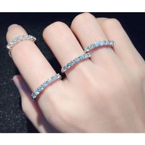 10K Au417 Gold Women Ring 7 Piece 0.2 Carat Moissanite Diamonds Round Classic Party Engagement Anniversary Ring Trendy Present