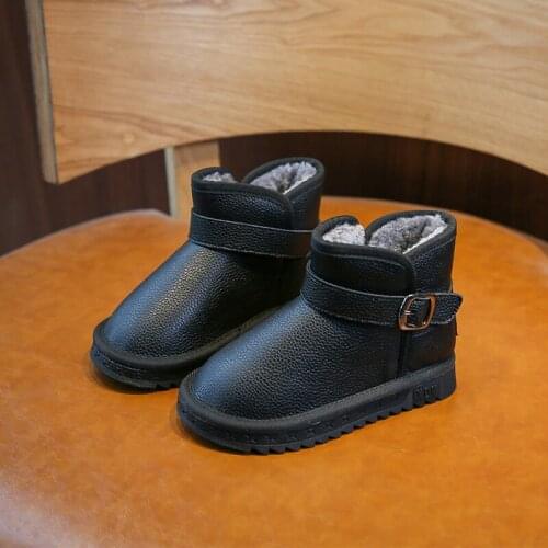 2021 Fashion Brand Children Casual Boots High Top Soft Bottom Young Boy Warm Fur Sneakers Black Slip-on School Girl Casual Shoes