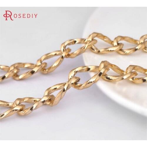 22984)2 meters 17.5*10.5MM Oxidation Gold Color Aluminum Twist Extended Chain Diy Jewelry Findings Accessories Wholesale