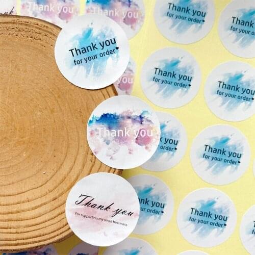 500pcs Round Sealing Sticker Thank You For Your Order Gift Packaging Stationery Adhesive Label 3.5cm Sticker Wholesale