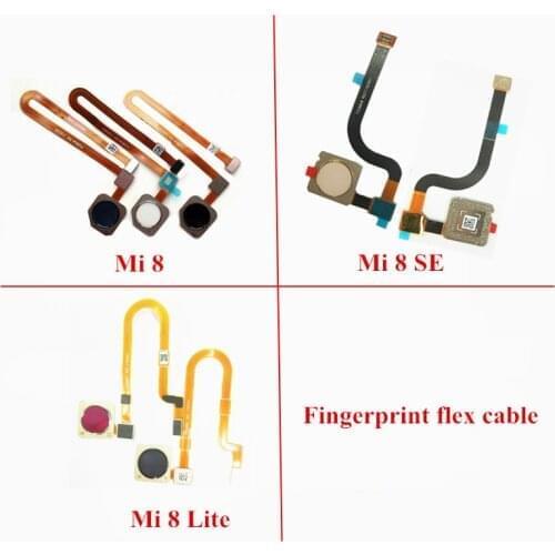 5x Fingerprint Scanner Touch Sensor ID For Xiaomi 8 Mi8 Mi 8 Lite SE Home Button Return Keypad Flex Cable Replacement Parts