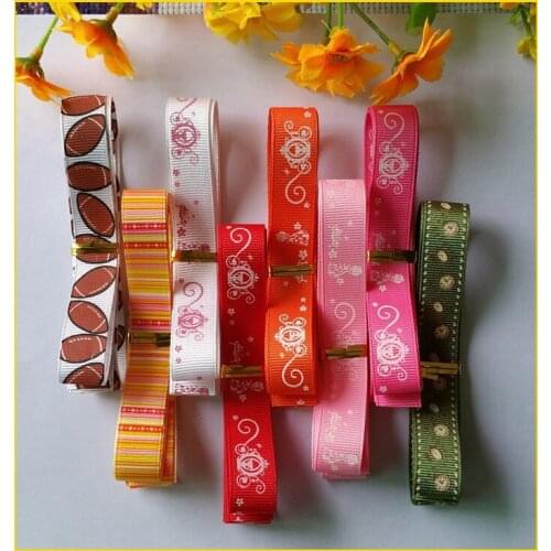 8 pcs multicolor Printed Cartoon characters Grosgrain Satin Ribbon Set /Hairbow Accessories gift packing wedding decoration tape