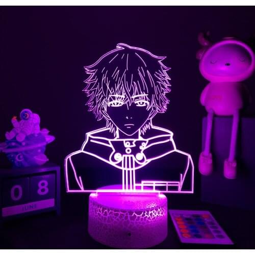 Anime 3d Lamp Tokyo Ghoul Led Night Light Ken Kaneki Figure Bedside Lamp for Bedroom Decor Child Kids Birthday Gift