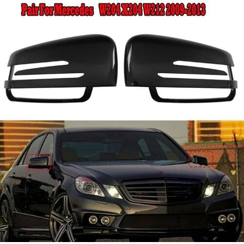 AU05 -1 Pair Door Mirror Covers Side Mirror Caps for Mercedes-BENZ C E S GL Class W204 W212 W221 CLA GLA 2009-2013 Gloss Black