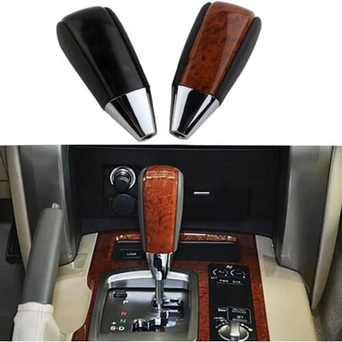 Car Styling Automatic Leather Wooden Gear Shift Knob Shifter Lever Pen Head For Toyota Land Cruiser 200 FJ200 LC200 2008-2015