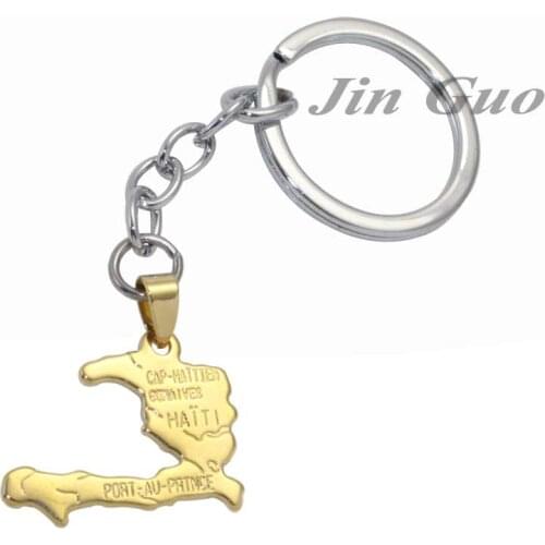 Haiti map key ring & key chain , country map jewelry