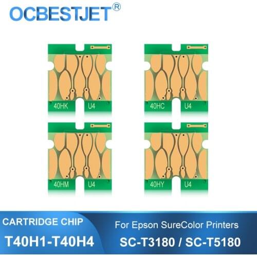 T40H1 T40H2 T40H3 T40H4 Ink Cartridge Chip For Epson SureColor T3180 SC-T3180 SC-T3180N T5180 SC-T5180 SC-T5180N Printer Chips