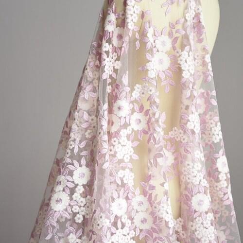 Color matching embroidery lace wedding dress fashion skirt clothes decoration designer fabric