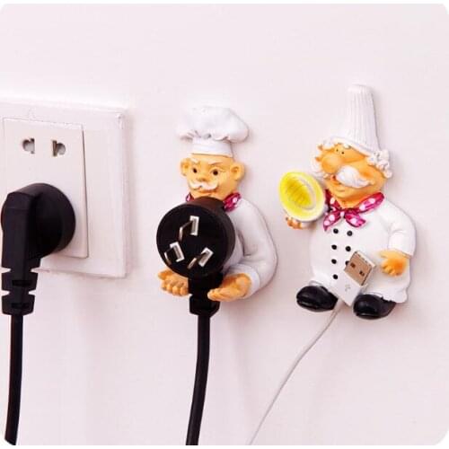 Cartoon Socket Power Cord Storage Rack Household Multifunctional Strong Adhesive Hook Plug Holder 2 Pieces/Lot