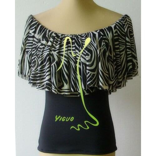 Exotic dance, ballroom dance, modern dance, double lotus leaf, big round collar, modern exercise jacket, T11036