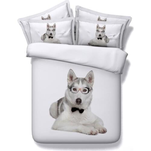 3D Dog print Bedding set quilt duvet cover bed in a bag sheet spread bedspread linen Super King Queen size full double twin 4PCS