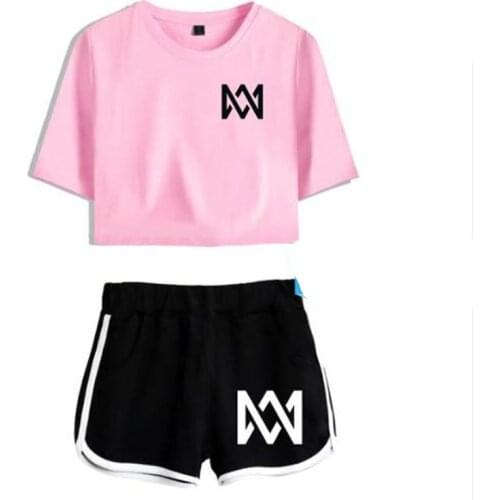 Marcus and Martinus Summer Womens Suit Crop Top and Shorts Track Suit Women Tracksuit Casual Two Pieces Sets Outfits Sweatsuit