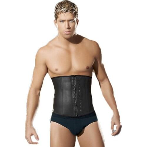 Plus Latex Corset Shapewear For Men Black Slimming Waist Cincher Firm Tummy Mens Body Shaper Underbust cinta modeladora