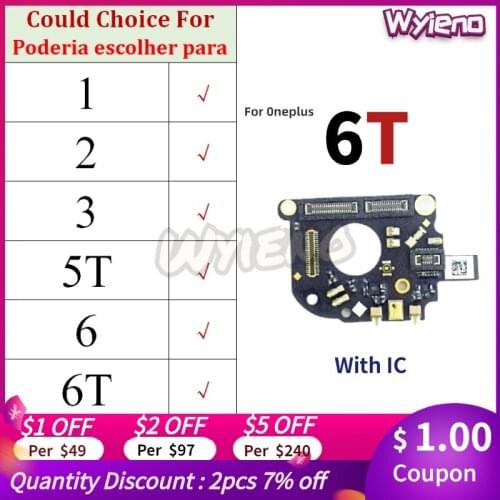 Wyieno For Oneplus 1+ 1 2 3 5T 6 6T Microphone Module Flex Cable Mic Connector Board With IC