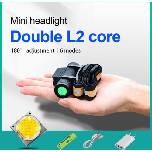 HEDELI Mini High Power Led Headlight 18650 Rechargeable Headlamp Usb Head Torch Led Hunting Fishing Lamp Powerful Front Lamp 36W