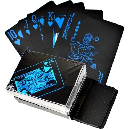 Playing Cards Set Waterproof Plastic Black Poker Card Classic Magic Tricks Tool Poker Games Gift Poker
