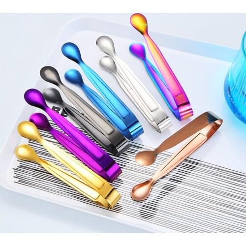 Stainless steel round ice square sugar towel coffee candy snack clip coffee restaurant supplies