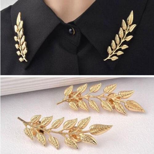2016 New Arrival Exquisite Fashion Leaf Brooch Brooch , Europe And America Leaves Retro Shirt Creative Pin Gold