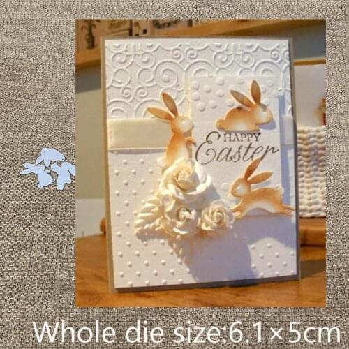 New Design Craft Metal Cutting Die die cuts 3pcs lovely rabbit decoration scrapbooking Album Paper Card Craft Embossing die cuts