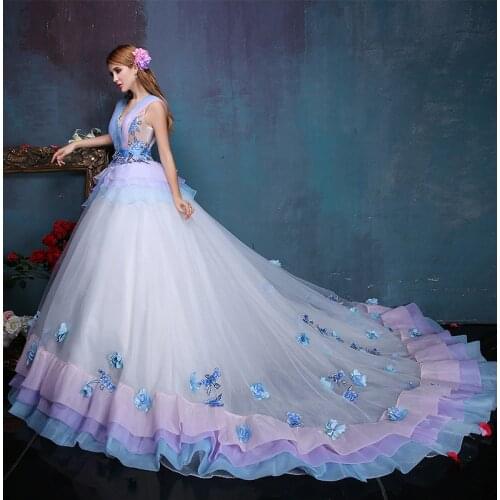 100%real ruffled embroidery beading long trailing court medieval dress Renaissance Gown princess Cosplay Victorian/Belle ball