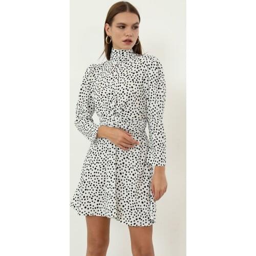 Polka Dot Pattern Dress Women Dress Top Blouse Dress Women Mini Dress Skirt Clothes Elegant Sexy Party Cut Out Beach Simple stylish nightgown