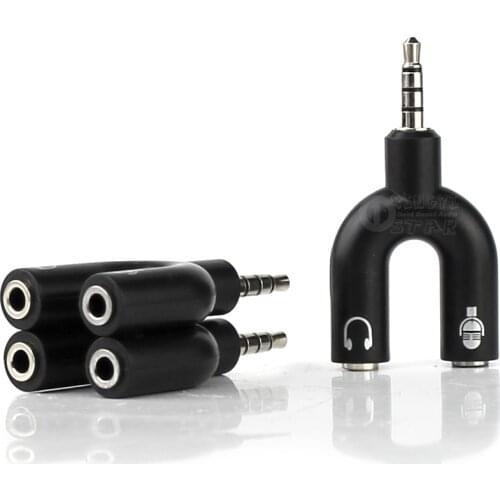 3.5mm Headphone Microphone Audio Splitter Connecter Adapter 3.5mm Male to 2 Female Mic With Earphone For Mobile Phone Smartphone