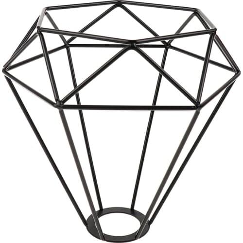 Diamond Shaped Metal Guard Pendant Light Bulb Cage Ceiling Hanging Lampshade