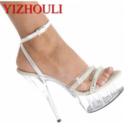 Ahead of the new party runway 15cm hollow out sandals high heel sandals Thick bottom waterproof Taiwan