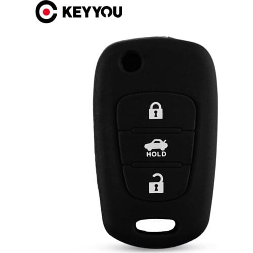 KEYYOU For Kia K2 K3 K5 RIO Ceed Cerato Sportage SOUL For Hyundai Verna i20 i30 3BTN Silicone Flip Car Key Cover Case