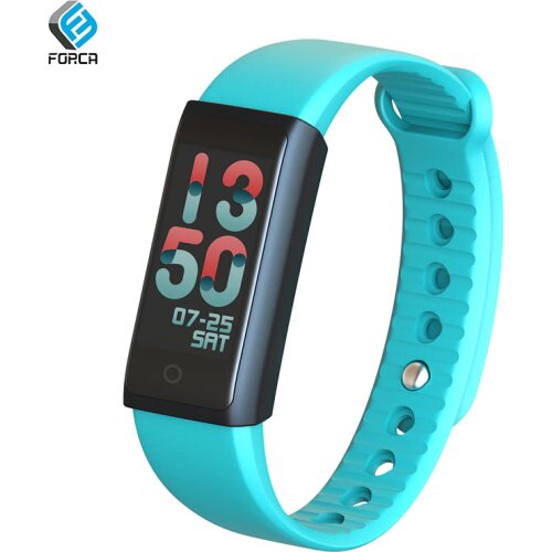 FORCA F600 Cyan Watchband Smart Bracelet Detachable Strap USB Charging IP67 Waterproof Wristband Fitness Tracker Sleep Monitor
