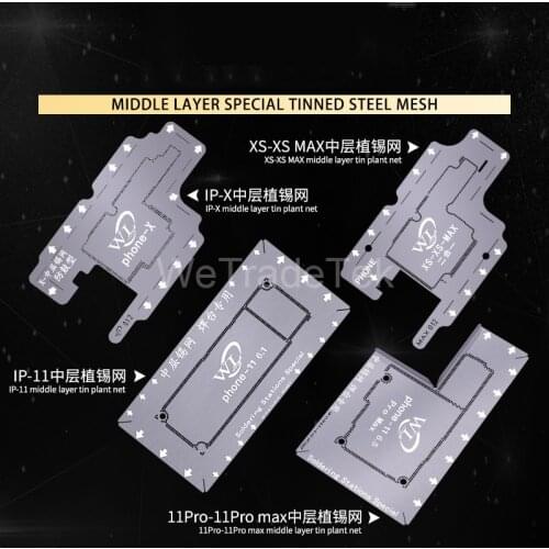 WL Middle Layer BGA Reballing Stencil for Phone 11 Pro Max XSMAX XS X Motherbaord Repair Solder Template Reballing Stencil