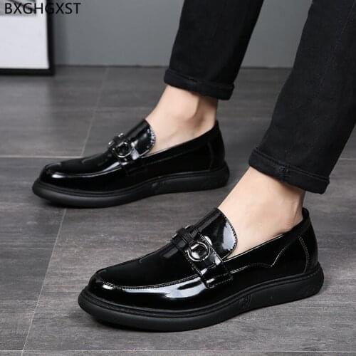 Loafers Men Wedding Shoes 2021 Dress Black Patent Leather Shoes Men Formal Casual Business Shoes Men Zapatos De Hombre Chaussure