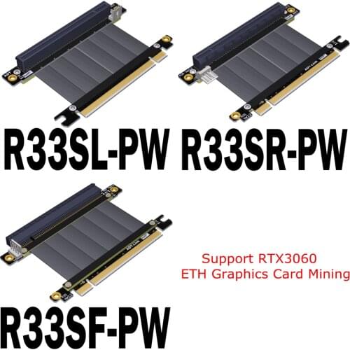 RTX3060 Graphics Card Mining Extension Cable Riser PCIe 3.0 x16 with SATA 4Pin Power for Server Motherboard ETH Bitcoin Miner