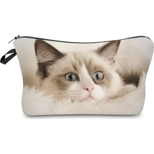 Versatile Travel Cosmetic Bag Perfect Hanging Toiletry Organizer Cute Cat 3D Prints Makeup Dumplings bag