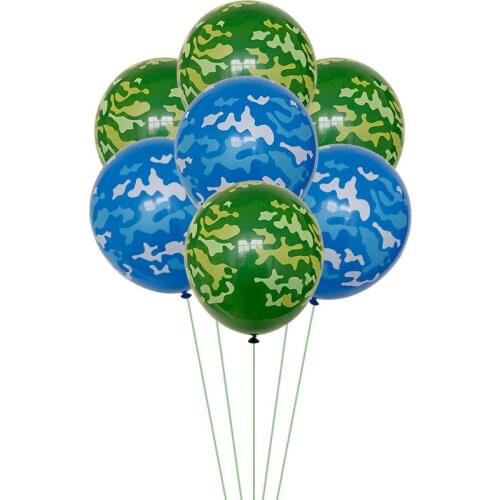 50pcs Green Blue Latex balloons camouflage car boy gift birthday party decoration children balloon Happy Birthday Decor Supplies