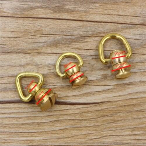 DIY leather craft solid brass rivet and studs with screws D ring and triangle design rotate head spikes