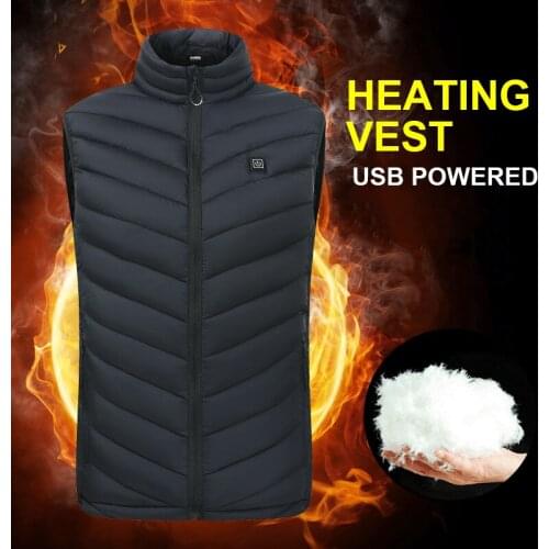 Heating Vest Washable Usb Charging Heating Warm Vest Control Temperature Outdoor Camping Hiking Men Women Winter Jackets