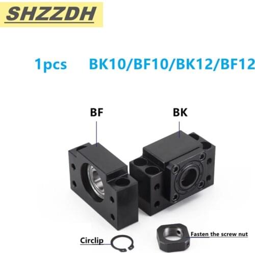 1pcs BK10BF10 BK12BF12 SFU1204/1210/1604/1605/1610 Ball screw bracket BKBF10 BKBF12 for 12/16mm ball screw end bracket CNC parts