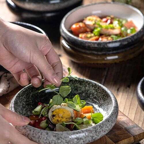 1PC RELMHSYU Japanese Style 6Inch Retro Ceramic Sushi Dinner Plate Snack Small Dish Household Tableware