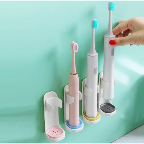 1Pc Creative Traceless Stand Rack Toothbrush Organizer Electric Toothbrush Wall-Mounted Holder Space Saving Bathroom Accessories