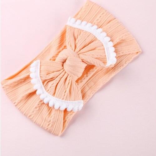 1PCS New Fashion Baby Dot Nylon Headbands, edging ball Nylon Bow Head wrap, Knot Nylon Headwear Turban, Girls Hair Accesseries