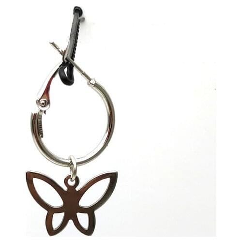 2pcs Brinco Stainless Steel Pendant Earring Jewelry Zinc Alloy Ear Piercing Hollow Butterfly Hoop Earring For Girl Women Men