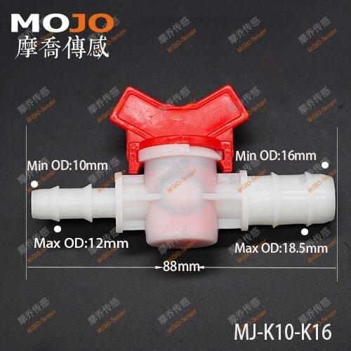 2020 MJ-K10-K16 10mm to 16mm shut off mini valve irrigation grooved barbed plastic (10pcs/lots)